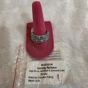 Elegant Silver Swirling Radiance Ring